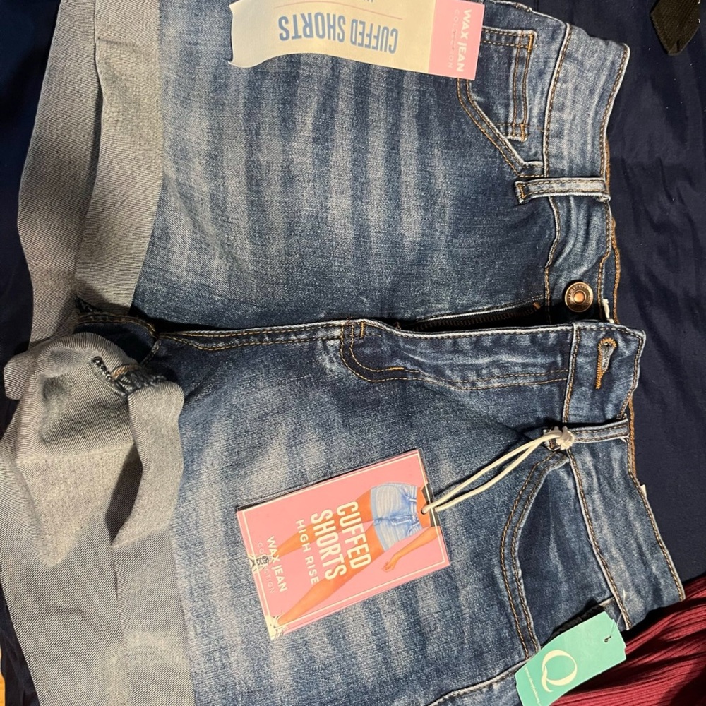 Washed Denim Cuffed Shorts